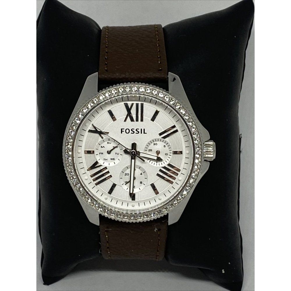 Fossil AM4481 Women's Brown Leather Analog Dial Qu